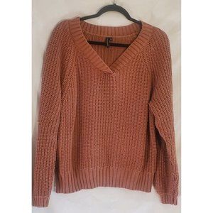 Moon & Madison X- Large Cozy Knit Sweater XL Mauve Top Long Open Sleeves